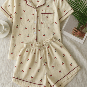 Pijama camiseta y short corazones